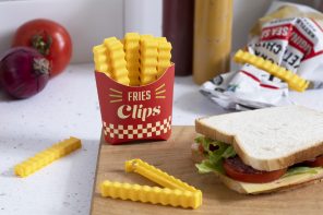 这些crinkle-cut fry-shaped袋剪辑添加一个可爱的厨房靓丽的感觉