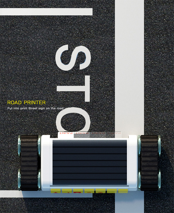 道路打印机-标志打印机由Hoyoung Lee, Doyoung Kim和Hongju Kim为Designsory设计