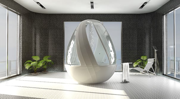 Arina Komarova设计的Roca茧浴室