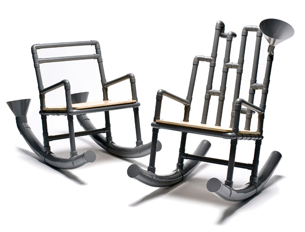 在海滩上摇摆-一把摇椅，由Joon&Jung Designteller设计
