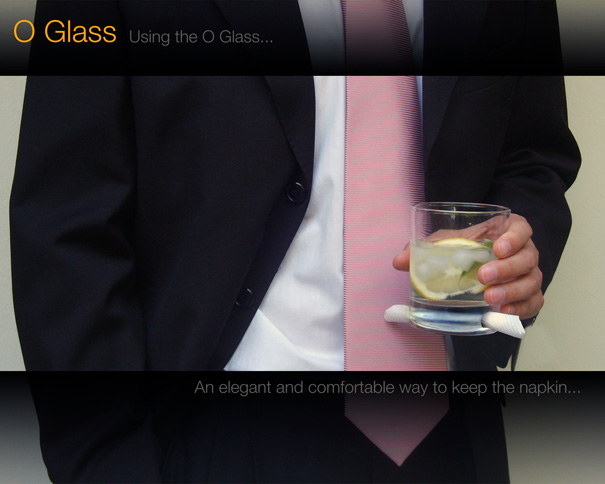 o型玻璃——Alvaro Lagos Vasquez设计的可以装餐巾的鸡尾酒杯