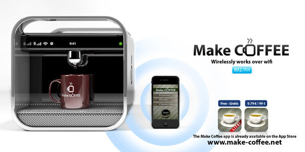 让咖啡iPhone应用程序为WiFi控制的咖啡机由马里奥Baluci