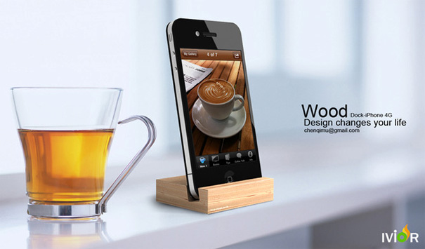 Chris Chan设计的iPhone 4G木制基座
