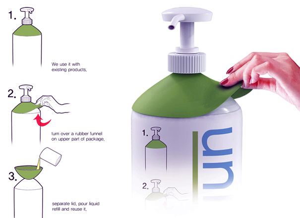 UNIECO -瓶设计液体补充肥皂由Jinsoo Cho