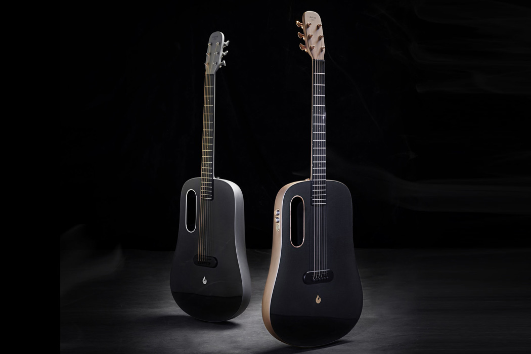 这个获奖semi-acoustic吉他是一块从碳纤维制造的