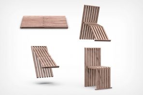 “垫”从一个简单的平板木板转换为完整的折叠椅！