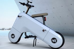 回力棒形状的电动滑板车被设计成一个有效的城市电动自行车出租服务！