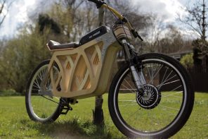 这款可持续的café赛车灵感电动自行车几乎完全由木头制成!