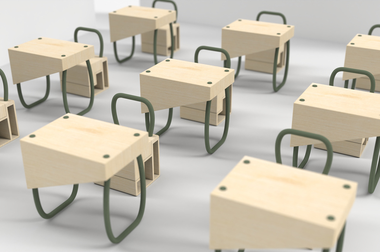 概念绑带椅和桌设计