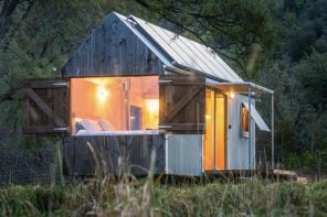 This idyllic cabin in New Zealands supports a comfy off-grid lifestyle