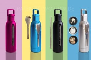 The ‘Swiss Army Knife’ of bottles has its own straw, spork, and storage compartment for your EDC