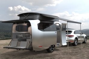 Porsche designs Airstream travel trailer that’s more aerodynamic, has lower suspension and a pop-up roof