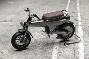 Mantis-inspired电动自行车有一个苗条,昆虫类设计比看起来更强大