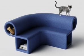 模块化的宠物友好沙发，是你的猫的游乐场&一个舒适的沙发给你
