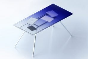 可持续玻璃桌为水污染创造了一个惊人的视觉隐喻