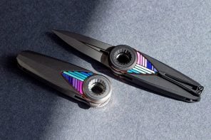 Wakanda-inspired EDC pocket knife comes with a titanium handle, mandala pattern, and spear-point blade