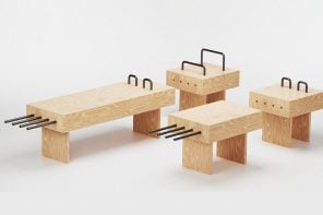 这种模块化beam-inspired家具和谐合并形式和功能,像乐高积木一样