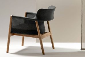 这个优雅的躺椅是使用3 d针织代替传统的家具