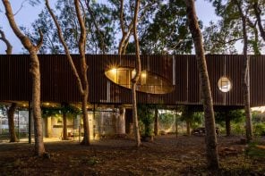树house-inspired家在越南使用回收废和当地材料建造的