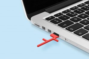 奇特USB插件概念切合笔记本电脑屏幕和密钥间
