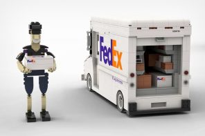 LEGO50年FedEx与这个可爱砖基卡车送送