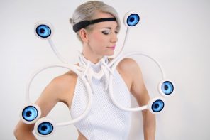 时装相遇技术与3D打印礼服相伴动视线并使用脑传感器